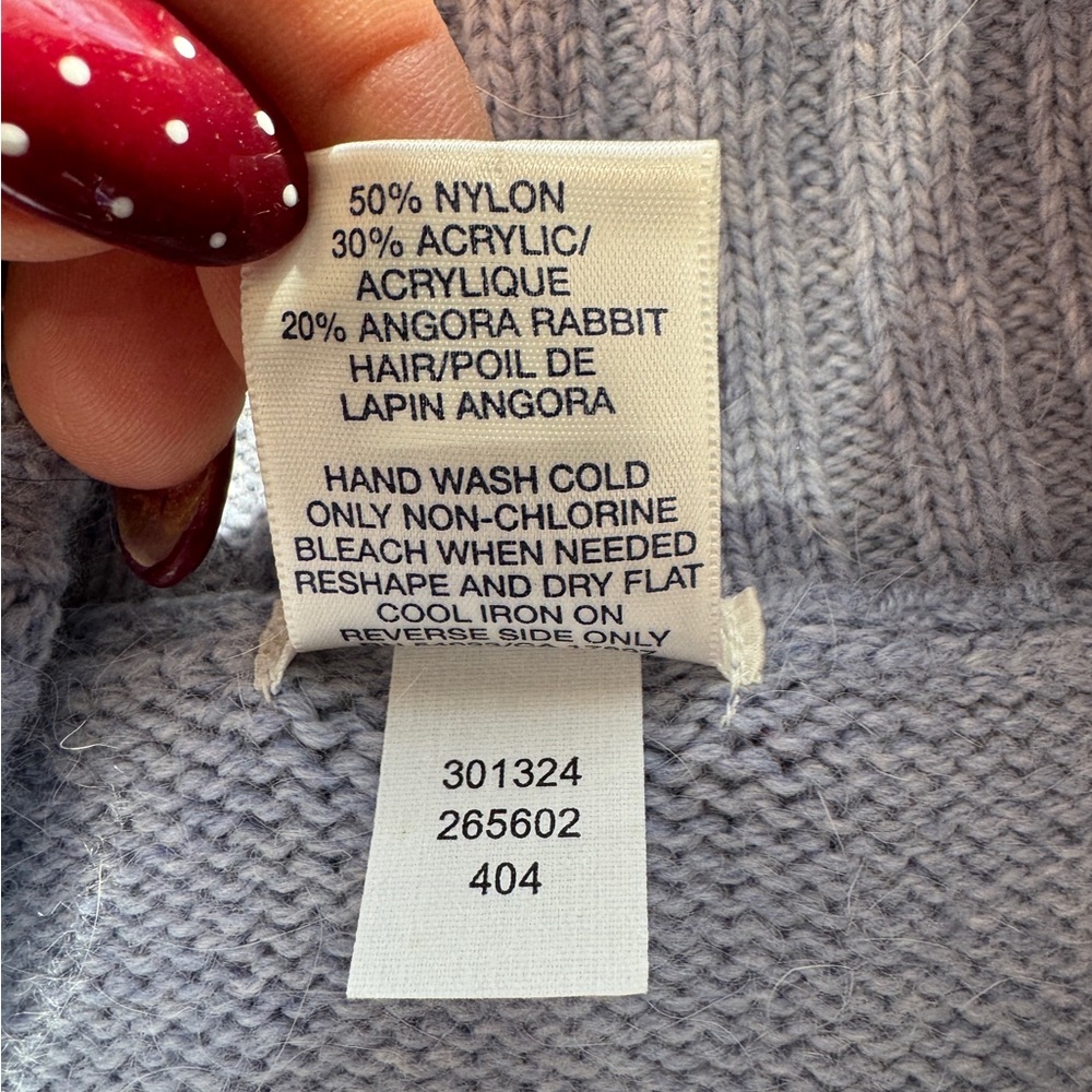 Lavender Angora Turtleneck Sweater-Size Large - Picture 9 of 11